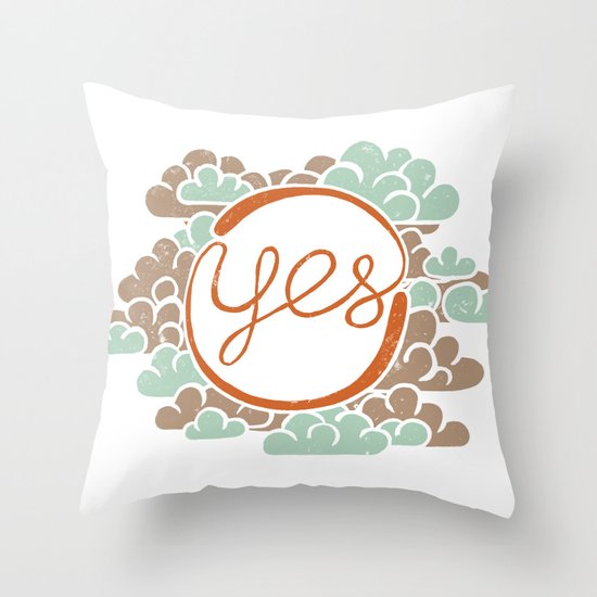 yes Throw Pillow