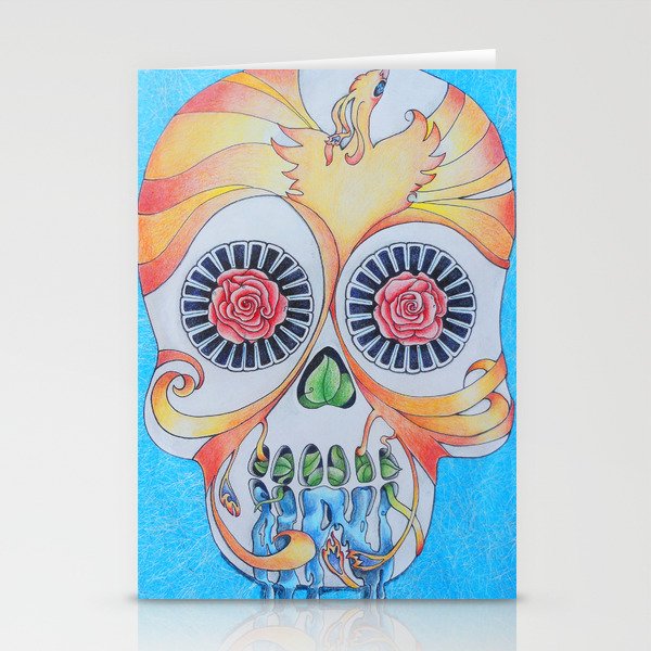 Pheonix Sugar Skull Stationery Cards