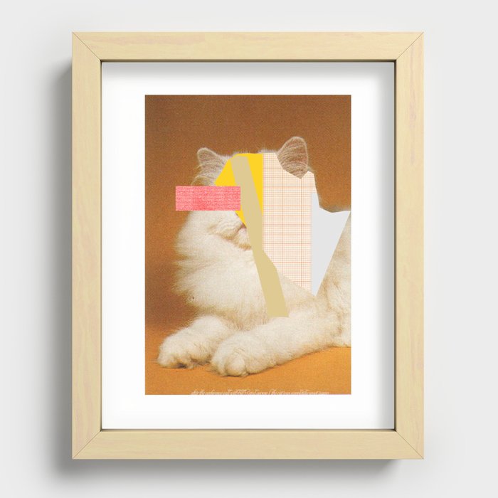 after the telephone conference with Bill G and George S, the cat was completely upset again Recessed Framed Print