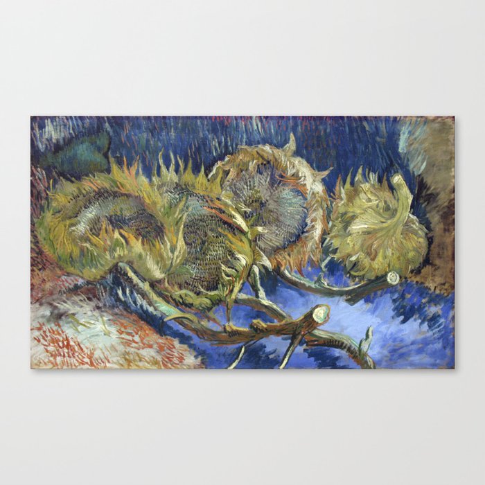 Four Withered Sunflowers Canvas Print
