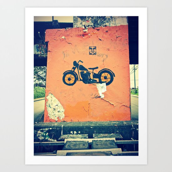 Motorcycle street art Art Print