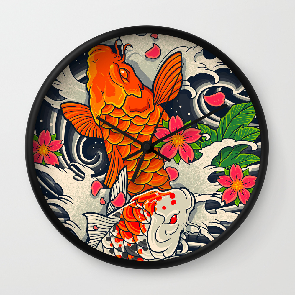Art Of Koi Fish Leggings Wall Clock By Fadctoultra Society6