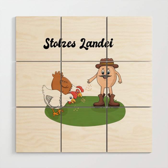 Stolzes Country Egg - Feed Chickens Wood Wall Art