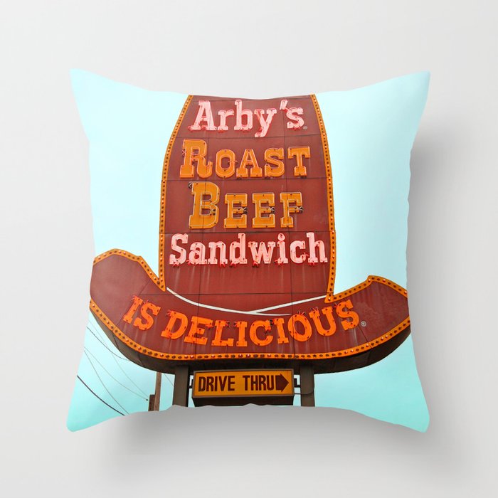 Classic Arby's sign Throw Pillow