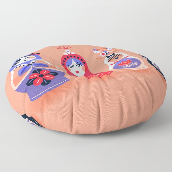 Russian Nesting Dolls – Pink & Lavender Floor Pillow