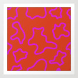 Howdy Vibrant Cow Spots in 70s style Art Print