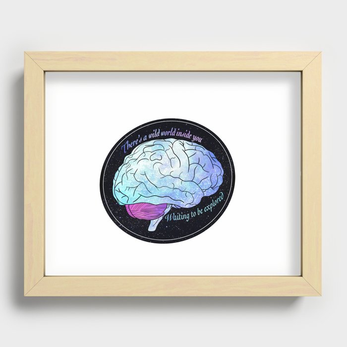 Galaxy Brain | Neuroscience Art  Recessed Framed Print