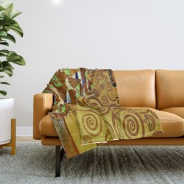Gustav Klimt The Tree of Life Detail ,No.3, Throw Blanket