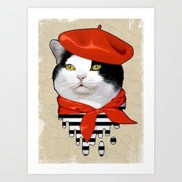 cat Frenchman Art Print