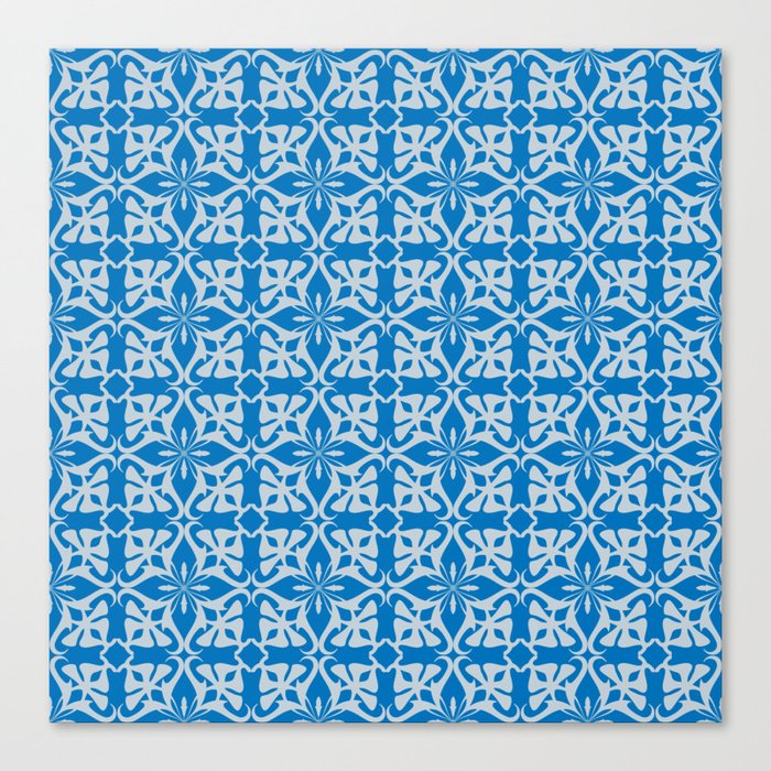 Ethic tile pattern 1 blue Canvas Print