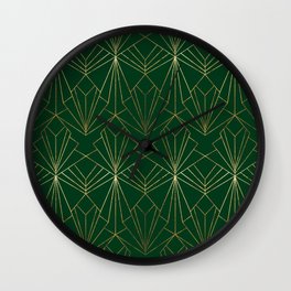 Art Deco in Emerald Green Wall Clock