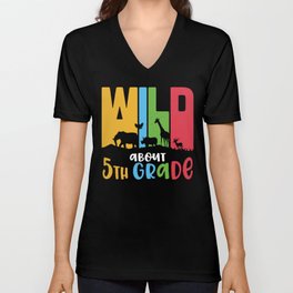 Wild About 5th Grade V Neck T Shirt