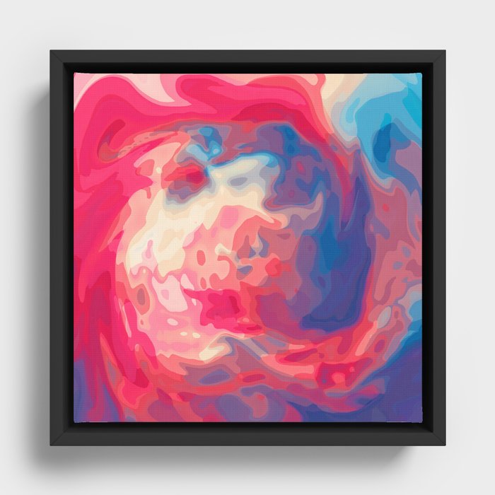 Abstract Marble Painting Framed Canvas
