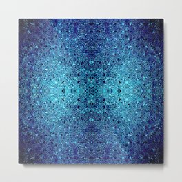 Deep blue glass mosaic Metal Print | Denim, Stainedglass, Abstract, Blue, Underwater, Color, Mosaic, Electricblue, Elegant, Fashion 