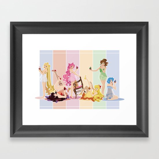 Sailor Moon Pinup - Cupcakes Framed Art Print