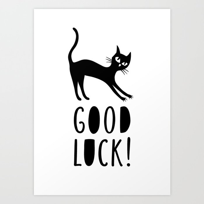 Black Cat Wishes Good Luck Art Print By Pineart Society6