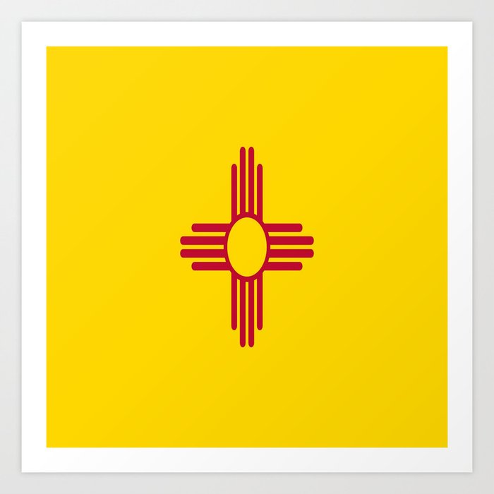 flag new mexico-usa,america,sun,Zia Sun symbol,New Mexican,Albuquerque,Las Cruces,santa fe,roswell Art Print