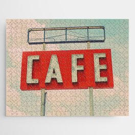 Retro Cafe sign.  Jigsaw Puzzle