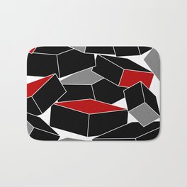 Falling - Abstract - Black, Gray, Red, White Bath Mat
