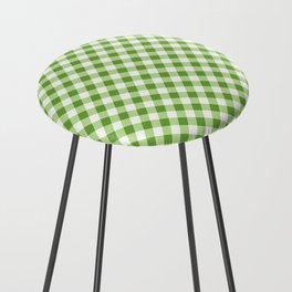 White and green gingham diagonal background Counter Stool