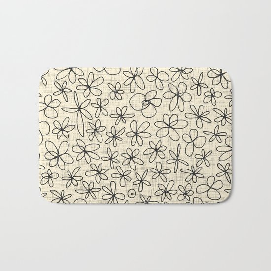 garland flowers ivory Bath Mat