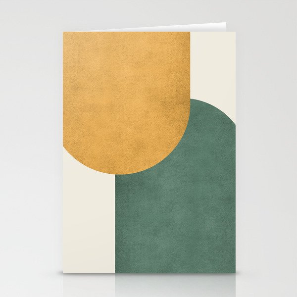Halfmoon Colorblock 2 - Gold Green  Stationery Cards