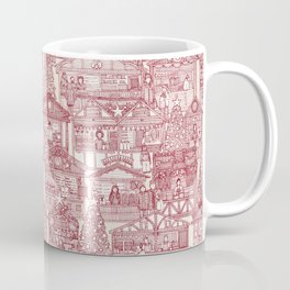 Christmas market toile red Coffee Mug