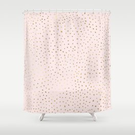 Dotted Gold & Pink Shower Curtain