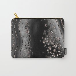 Agate Rose Gold Glitter Glam Night #1 #gem #decor #art #society6 Carry-All Pouch