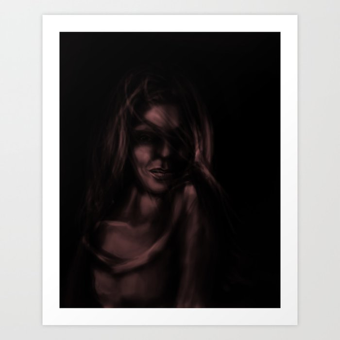 Digital Painting Of Mysterious Girl Art Print By Oanaunciuleanu