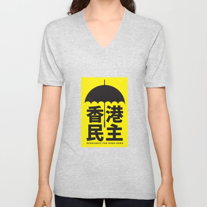 Umbrella Revolution: Democracy for Hong Kong V Neck T Shirt