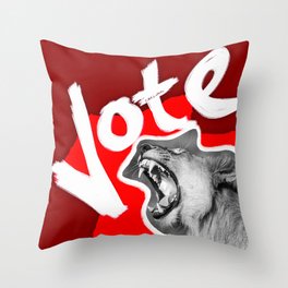 Vote Safari Series - Lioness Vote Throw Pillow