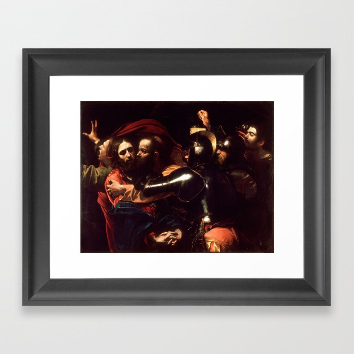 The Taking of Christ by Caravaggio (1602) Framed Art Print