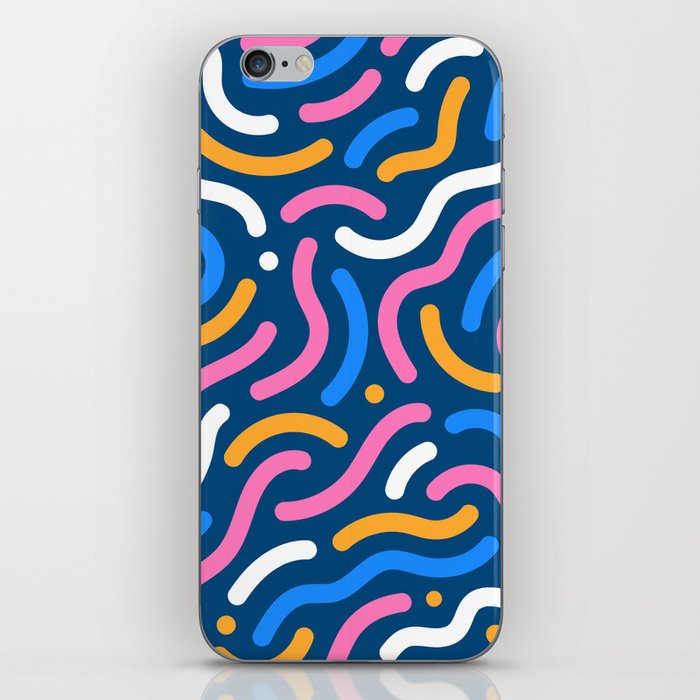 Colorful line doodle seamless pattern iPhone Skin