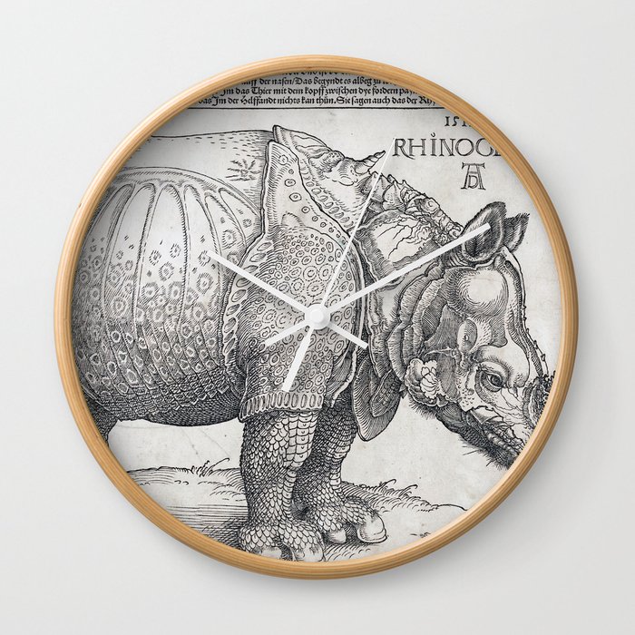 Dürer's Rhinoceros Wall Clock