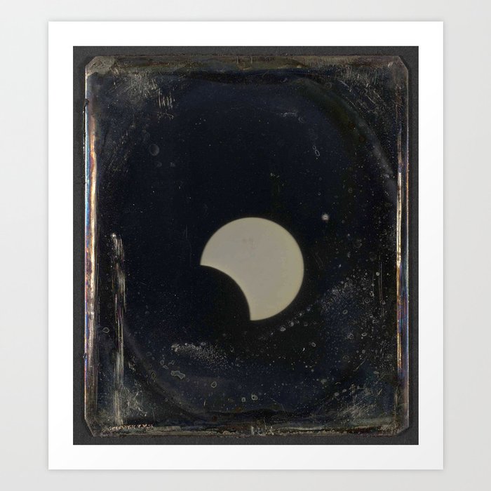 Partial solar eclipse (John Adams Whipple, Harvard College Observatory, 1850s) Art Print