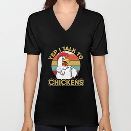 Yep I Talk To Chickens Shirt Women Men Kids Chicken Buffs Unisex V-Neck