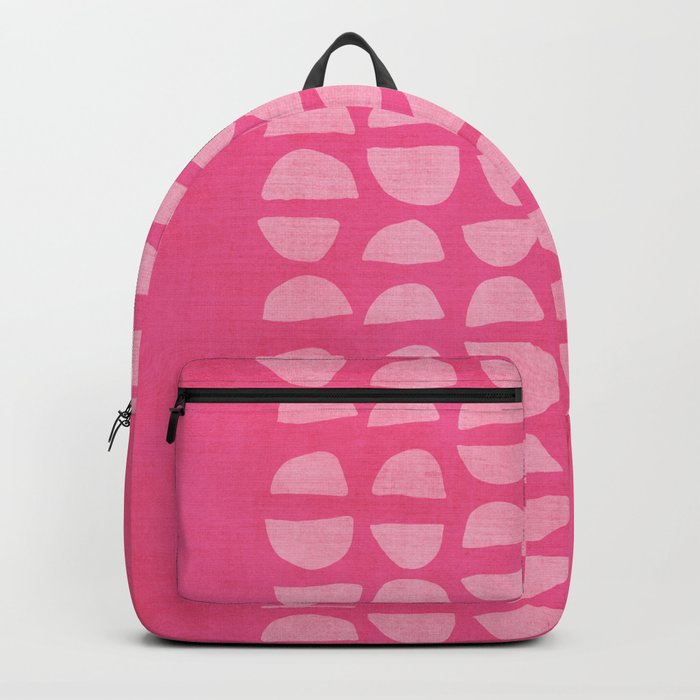 Bright Pink Artwork SemiCircles Light Pink Minimal Art Backpack