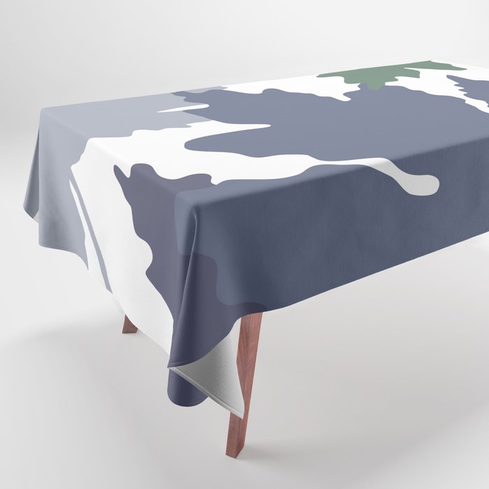 Green autum color changing maple leaves Tablecloth