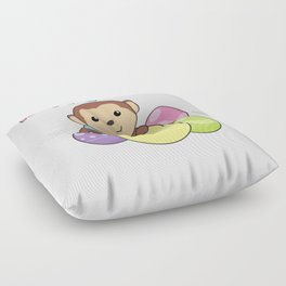 Happy Easter Cute Monkey At Easter With Eastereggs Floor Pillow