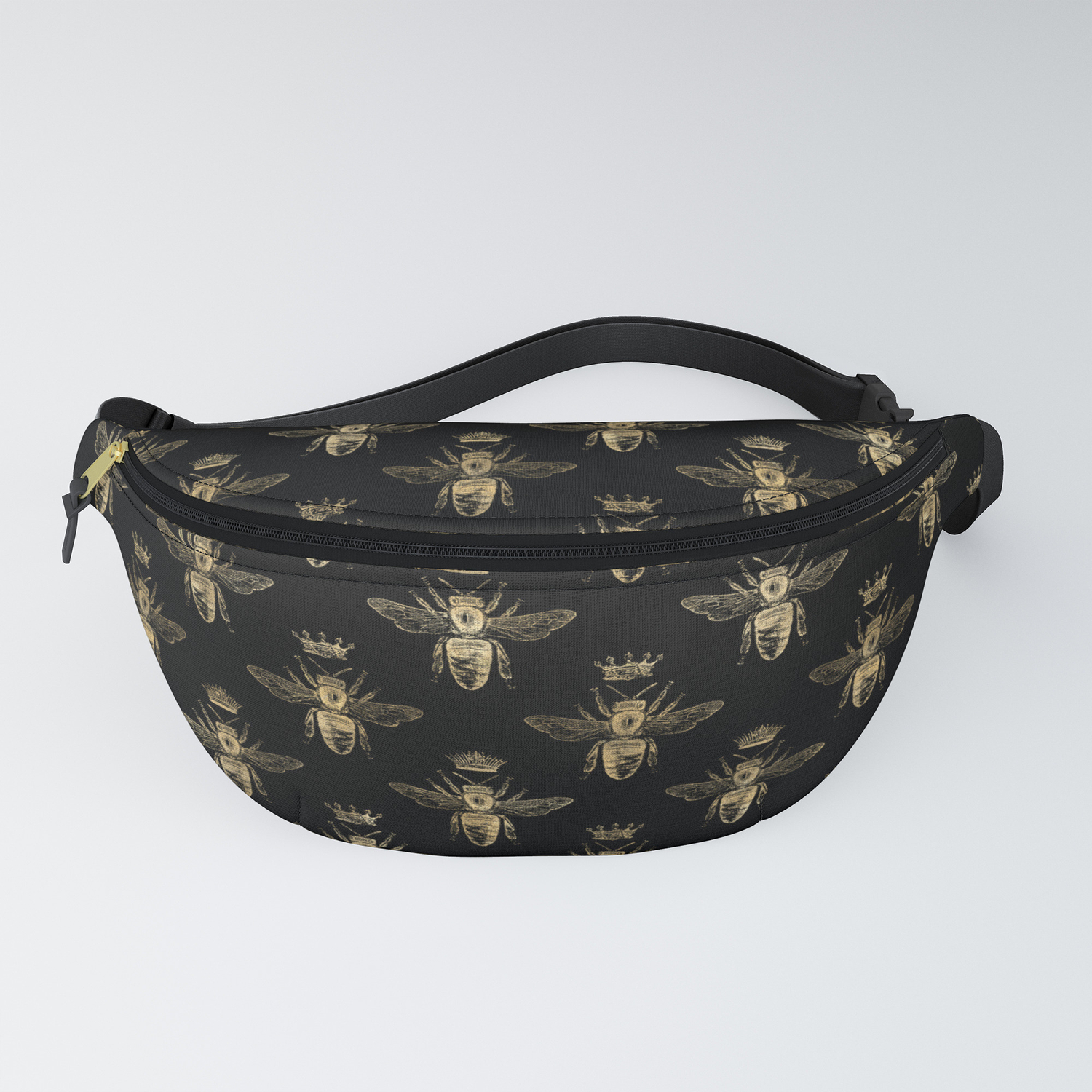 fanny pack black and gold