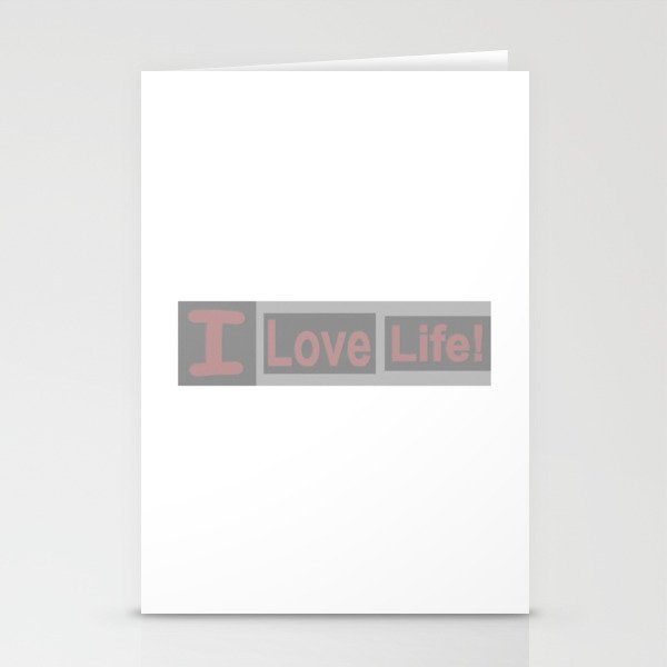 Cute Expression Artwork Design "Love Life". Buy Now Stationery Cards
