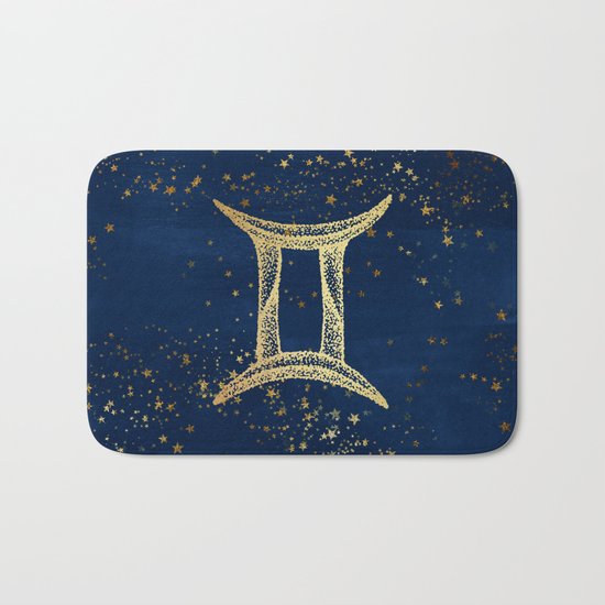 Gemini Zodiac Sign Bath Mat
