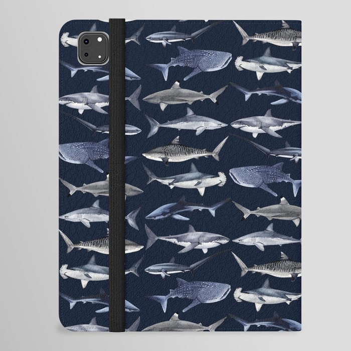 8 SHARKS (navy) iPad Folio Case