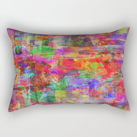 Vibrant Chaos - Mixed Colour Abstract Rectangular Pillow