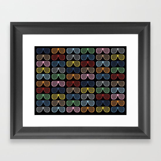 Rainbow Shutter Shades at Night Framed Art Print
