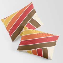 Colorful retro diagonal stripes Pillow Sham