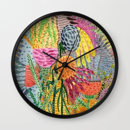Space Flowers Wall Clock
