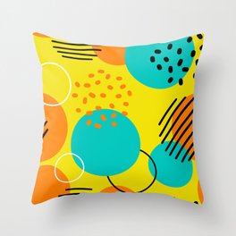 Yellow Abstract Shapes  Throw Pillow