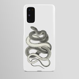 snake vintage style print serpent black and white 1800's Android Case